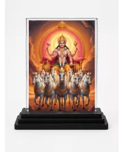 Surya Acrylic Car Dashboard Showpiece | Double-Sided Surya Photo Stand | 3 X 4 Inch Photo | Transparent Acrylic Frame With Black Base | Car Dashboard, Office & Table Decor (F72001)
