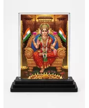 Lakshmi Acrylic Car Dashboard Showpiece | Double-Sided Lakshmi Photo Stand | 3 X 4 Inch Photo | Transparent Acrylic Frame With Black Base | Car Dashboard, Office & Table Decor (F72003)