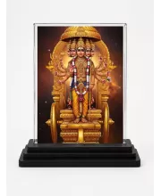 Brahma Acrylic Car Dashboard Showpiece | Double-Sided Brahma Photo Stand | 3 X 4 Inch Photo | Transparent Acrylic Frame With Black Base | Car Dashboard, Office & Table Decor (F72005)