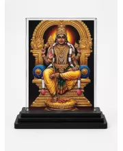Ayodhya Pati Lord Rama Acrylic Car Dashboard Showpiece | Double-Sided Ayodhya Pati Lord Rama Photo Stand | 3 X 4 Inch Photo | Transparent Acrylic Frame With Black Base | Car Dashboard, Office & Table Decor (F72007)