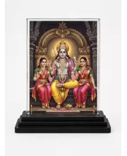 Vishnu Acrylic Car Dashboard Showpiece | Double-Sided Vishnu Photo Stand | 3 X 4 Inch Photo | Transparent Acrylic Frame With Black Base | Car Dashboard, Office & Table Decor (F72008)