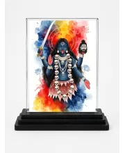 Kali Acrylic Car Dashboard Showpiece | Double-Sided Kali Photo Stand | 3 X 4 Inch Photo | Transparent Acrylic Frame With Black Base | Car Dashboard, Office & Table Decor (F72009)