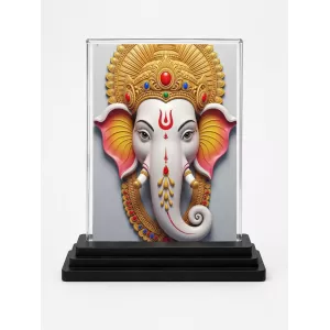 Ganesha Acrylic Car Dashboard Showpiece | Double-Sided Ganesha Photo Stand | 3 X 4 Inch Photo | Transparent Acrylic Frame With Black Base | Car Dashboard, Office & Table Decor (F72013) Ganesha Acrylic Car Dashboard Showpiece | Double-Sided Ganesha Photo Stand | 3 X 4 Inch Photo | Transparent Acrylic Frame With Black Base | Car Dashboard, Office & Table Decor (F72013)