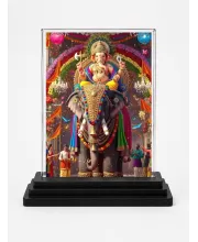 Ganesha Acrylic Car Dashboard Showpiece | Double-Sided Ganesha Photo Stand | 3 X 4 Inch Photo | Transparent Acrylic Frame With Black Base | Car Dashboard, Office & Table Decor (F72014)
