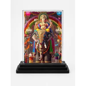 Ganesha Acrylic Car Dashboard Showpiece | Double-Sided Ganesha Photo Stand | 3 X 4 Inch Photo | Transparent Acrylic Frame With Black Base | Car Dashboard, Office & Table Decor (F72014) Ganesha Acrylic Car Dashboard Showpiece | Double-Sided Ganesha Photo Stand | 3 X 4 Inch Photo | Transparent Acrylic Frame With Black Base | Car Dashboard, Office & Table Decor (F72014)