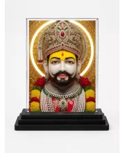 Hanuman Acrylic Car Dashboard Showpiece | Double-Sided Hanuman Photo Stand | 3 X 4 Inch Photo | Transparent Acrylic Frame With Black Base | Car Dashboard, Office & Table Decor (F72015)