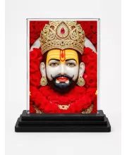 Hanuman Acrylic Car Dashboard Showpiece | Double-Sided Hanuman Photo Stand | 3 X 4 Inch Photo | Transparent Acrylic Frame With Black Base | Car Dashboard, Office & Table Decor (F72017)