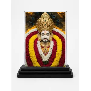 Khatu Shyam Acrylic Car Dashboard Showpiece | Double-Sided Khatu Shyam Photo Stand | 3 X 4 Inch Photo | Transparent Acrylic Frame With Black Base | Car Dashboard, Office & Table Decor (F72018) Khatu Shyam Acrylic Car Dashboard Showpiece | Double-Sided Khatu Shyam Photo Stand | 3 X 4 Inch Photo | Transparent Acrylic Frame With Black Base | Car Dashboard, Office & Table Decor (F72018)