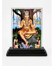 Murugan Acrylic Car Dashboard Showpiece | Double-Sided Murugan Photo Stand | 3 X 4 Inch Photo | Transparent Acrylic Frame With Black Base | Car Dashboard, Office & Table Decor (F72022)