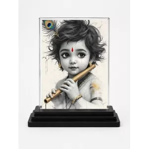 Lord Krishna Acrylic Car Dashboard Showpiece | Double-Sided Lord Krishna Photo Stand | 3 X 4 Inch Photo | Transparent Acrylic Frame With Black Base | Car Dashboard, Office & Table Decor (F72024) Lord Krishna Acrylic Car Dashboard Showpiece | Double-Sided Lord Krishna Photo Stand | 3 X 4 Inch Photo | Transparent Acrylic Frame With Black Base | Car Dashboard, Office & Table Decor (F72024)