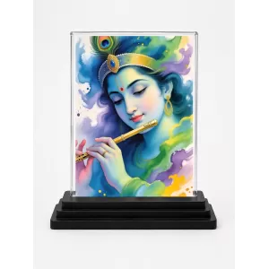 Lord Krishna Acrylic Car Dashboard Showpiece | Double-Sided Lord Krishna Photo Stand | 3 X 4 Inch Photo | Transparent Acrylic Frame With Black Base | Car Dashboard, Office & Table Decor (F72025) Lord Krishna Acrylic Car Dashboard Showpiece | Double-Sided Lord Krishna Photo Stand | 3 X 4 Inch Photo | Transparent Acrylic Frame With Black Base | Car Dashboard, Office & Table Decor (F72025)