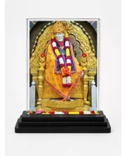 Sai Baba Acrylic Car Dashboard Showpiece | Double-Sided Sai Baba Photo Stand | 3 X 4 Inch Photo | Transparent Acrylic Frame With Black Base | Car Dashboard, Office & Table Decor (F72029)