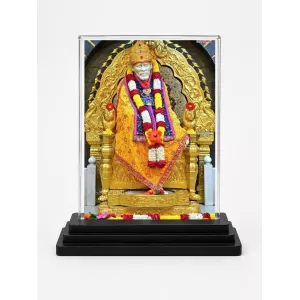 Sai Baba Acrylic Car Dashboard Showpiece | Double-Sided Sai Baba Photo Stand | 3 X 4 Inch Photo | Transparent Acrylic Frame With Black Base | Car Dashboard, Office & Table Decor (F72029) Sai Baba Acrylic Car Dashboard Showpiece | Double-Sided Sai Baba Photo Stand | 3 X 4 Inch Photo | Transparent Acrylic Frame With Black Base | Car Dashboard, Office & Table Decor (F72029)