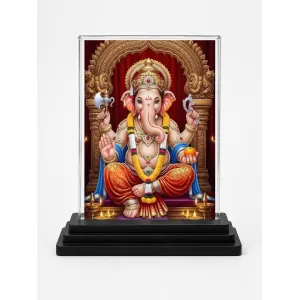 Ganesha Acrylic Car Dashboard Showpiece | Double-Sided Ganesha Photo Stand | 3 X 4 Inch Photo | Transparent Acrylic Frame With Black Base | Car Dashboard, Office & Table Decor (F72033) Ganesha Acrylic Car Dashboard Showpiece | Double-Sided Ganesha Photo Stand | 3 X 4 Inch Photo | Transparent Acrylic Frame With Black Base | Car Dashboard, Office & Table Decor (F72033)