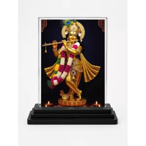 Lord Krishna Acrylic Car Dashboard Showpiece | Double-Sided Lord Krishna Photo Stand | 3 X 4 Inch Photo | Transparent Acrylic Frame With Black Base | Car Dashboard, Office & Table Decor (F72037) Lord Krishna Acrylic Car Dashboard Showpiece | Double-Sided Lord Krishna Photo Stand | 3 X 4 Inch Photo | Transparent Acrylic Frame With Black Base | Car Dashboard, Office & Table Decor (F72037)
