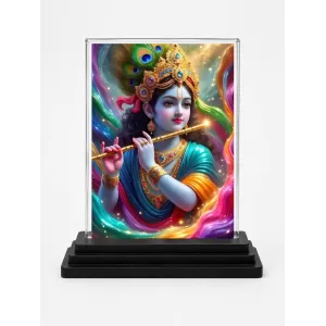 Lord Krishna Acrylic Car Dashboard Showpiece | Double-Sided Lord Krishna Photo Stand | 3 X 4 Inch Photo | Transparent Acrylic Frame With Black Base | Car Dashboard, Office & Table Decor (F72052) Lord Krishna Acrylic Car Dashboard Showpiece | Double-Sided Lord Krishna Photo Stand | 3 X 4 Inch Photo | Transparent Acrylic Frame With Black Base | Car Dashboard, Office & Table Decor (F72052)