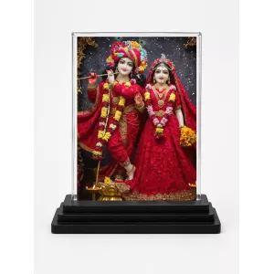 Shree Krishna And Shree Radha Acrylic Car Dashboard Showpiece | Double-Sided Shree Krishna And Shree Radha Photo Stand | 3 X 4 Inch Photo | Transparent Acrylic Frame With Black Base | Car Dashboard, Office & Table Decor (F72065) Shree Krishna And Shree Radha Acrylic Car Dashboard Showpiece | Double-Sided Shree Krishna And Shree Radha Photo Stand | 3 X 4 Inch Photo | Transparent Acrylic Frame With Black Base | Car Dashboard, Office & Table Decor (F72065)