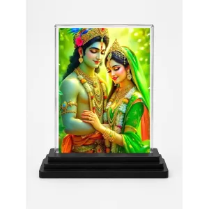 Shree Krishna And Shree Radha Acrylic Car Dashboard Showpiece | Double-Sided Shree Krishna And Shree Radha Photo Stand | 3 X 4 Inch Photo | Transparent Acrylic Frame With Black Base | Car Dashboard, Office & Table Decor (F72066) Shree Krishna And Shree Radha Acrylic Car Dashboard Showpiece | Double-Sided Shree Krishna And Shree Radha Photo Stand | 3 X 4 Inch Photo | Transparent Acrylic Frame With Black Base | Car Dashboard, Office & Table Decor (F72066)