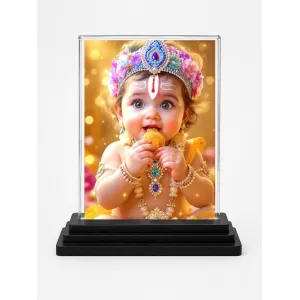Lord Shree Krishna Acrylic Car Dashboard Showpiece | Double-Sided Lord Shree Krishna Photo Stand | 3 X 4 Inch Photo | Transparent Acrylic Frame With Black Base | Car Dashboard, Office & Table Decor (F72070) Lord Shree Krishna Acrylic Car Dashboard Showpiece | Double-Sided Lord Shree Krishna Photo Stand | 3 X 4 Inch Photo | Transparent Acrylic Frame With Black Base | Car Dashboard, Office & Table Decor (F72070)
