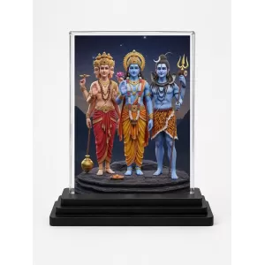 Lord Lord Brahma, Lord Vishnu, Lord Shiva Acrylic Car Dashboard Showpiece | Double-Sided Lord Lord Brahma, Lord Vishnu, Lord Shiva Photo Stand | 3 X 4 Inch Photo | Transparent Acrylic Frame With Black Base | Car Dashboard, Office & Table Decor (F Lord Lord Brahma, Lord Vishnu, Lord Shiva Acrylic Car Dashboard Showpiece | Double-Sided Lord Lord Brahma, Lord Vishnu, Lord Shiva Photo Stand | 3 X 4 Inch Photo | Transparent Acrylic Frame With Black Base | Car Dashboard, Office & Table Decor (F