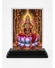 Lord Ganesha Acrylic Car Dashboard Showpiece | Double-Sided Lord Ganesha Photo Stand | 3 X 4 Inch Photo | Transparent Acrylic Frame With Black Base | Car Dashboard, Office & Table Decor (F72079)