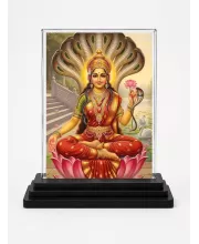 Lord Ganesha Acrylic Car Dashboard Showpiece | Double-Sided Lord Ganesha Photo Stand | 3 X 4 Inch Photo | Transparent Acrylic Frame With Black Base | Car Dashboard, Office & Table Decor (F72080)