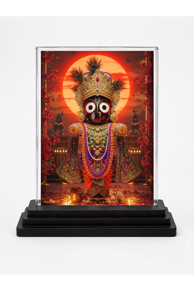 Kali Acrylic Car Dashboard Showpiece | Double-Sided Kali Photo Stand | 3 X 4 Inch Photo | Transparent Acrylic Frame With Black Base | Car Dashboard, Office & Table Decor (F72086)