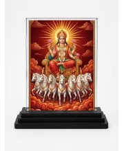 Surya Acrylic Car Dashboard Showpiece | Double-Sided Surya Photo Stand | 3 X 4 Inch Photo | Transparent Acrylic Frame With Black Base | Car Dashboard, Office & Table Decor (F72090)