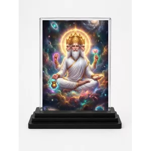 Lord Brahma Acrylic Car Dashboard Showpiece | Double-Sided Lord Brahma Photo Stand | 3 X 4 Inch Photo | Transparent Acrylic Frame With Black Base | Car Dashboard, Office & Table Decor (F72094) Lord Brahma Acrylic Car Dashboard Showpiece | Double-Sided Lord Brahma Photo Stand | 3 X 4 Inch Photo | Transparent Acrylic Frame With Black Base | Car Dashboard, Office & Table Decor (F72094)