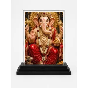 Lord Ganesh Acrylic Car Dashboard Showpiece | Double-Sided Lord Ganesh Photo Stand | 3 X 4 Inch Photo | Transparent Acrylic Frame With Black Base | Car Dashboard, Office & Table Decor (F72095) Lord Ganesh Acrylic Car Dashboard Showpiece | Double-Sided Lord Ganesh Photo Stand | 3 X 4 Inch Photo | Transparent Acrylic Frame With Black Base | Car Dashboard, Office & Table Decor (F72095)