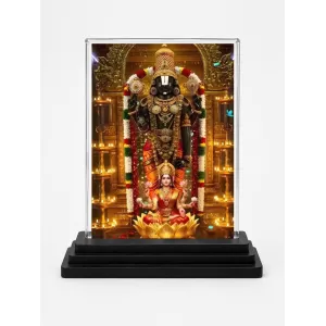 Tirupati Balaji Acrylic Car Dashboard Showpiece | Double-Sided Tirupati Balaji Photo Stand | 3 X 4 Inch Photo | Transparent Acrylic Frame With Black Base | Car Dashboard, Office & Table Decor (F72098) Tirupati Balaji Acrylic Car Dashboard Showpiece | Double-Sided Tirupati Balaji Photo Stand | 3 X 4 Inch Photo | Transparent Acrylic Frame With Black Base | Car Dashboard, Office & Table Decor (F72098)