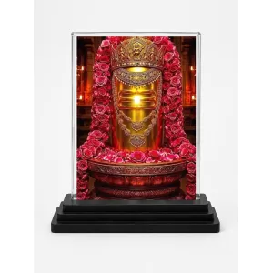 Shiva Acrylic Car Dashboard Showpiece | Double-Sided Shiva Photo Stand | 3 X 4 Inch Photo | Transparent Acrylic Frame With Black Base | Car Dashboard, Office & Table Decor (F72099)