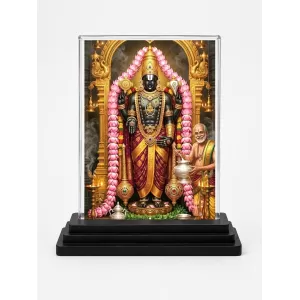 Tirupati Balaji Acrylic Car Dashboard Showpiece | Double-Sided Tirupati Balaji Photo Stand | 3 X 4 Inch Photo | Transparent Acrylic Frame With Black Base | Car Dashboard, Office & Table Decor (F72104) Tirupati Balaji Acrylic Car Dashboard Showpiece | Double-Sided Tirupati Balaji Photo Stand | 3 X 4 Inch Photo | Transparent Acrylic Frame With Black Base | Car Dashboard, Office & Table Decor (F72104)