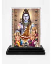 Shiva Acrylic Car Dashboard Showpiece | Double-Sided Shiva Photo Stand | 3 X 4 Inch Photo | Transparent Acrylic Frame With Black Base | Car Dashboard, Office & Table Decor (F72108)