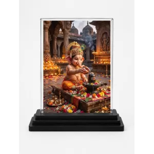 Ganesha Acrylic Car Dashboard Showpiece | Double-Sided Ganesha Photo Stand | 3 X 4 Inch Photo | Transparent Acrylic Frame With Black Base | Car Dashboard, Office & Table Decor (F72110) Ganesha Acrylic Car Dashboard Showpiece | Double-Sided Ganesha Photo Stand | 3 X 4 Inch Photo | Transparent Acrylic Frame With Black Base | Car Dashboard, Office & Table Decor (F72110)
