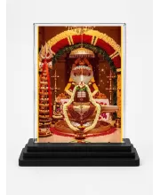 Meenakshi Acrylic Car Dashboard Showpiece | Double-Sided Meenakshi Photo Stand | 3 X 4 Inch Photo | Transparent Acrylic Frame With Black Base | Car Dashboard, Office & Table Decor (F72114)