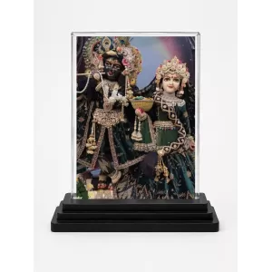 Krishna And Radha Acrylic Car Dashboard Showpiece | Double-Sided Krishna And Radha Photo Stand | 3 X 4 Inch Photo | Transparent Acrylic Frame With Black Base | Car Dashboard, Office & Table Decor (F72117) Krishna And Radha Acrylic Car Dashboard Showpiece | Double-Sided Krishna And Radha Photo Stand | 3 X 4 Inch Photo | Transparent Acrylic Frame With Black Base | Car Dashboard, Office & Table Decor (F72117)