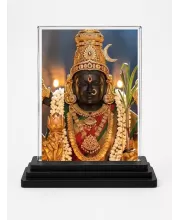 Tirupati Balaji Acrylic Car Dashboard Showpiece | Double-Sided Tirupati Balaji Photo Stand | 3 X 4 Inch Photo | Transparent Acrylic Frame With Black Base | Car Dashboard, Office & Table Decor (F72121)