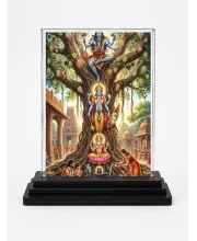Shiva Acrylic Car Dashboard Showpiece | Double-Sided Shiva Photo Stand | 3 X 4 Inch Photo | Transparent Acrylic Frame With Black Base | Car Dashboard, Office & Table Decor (F72122)