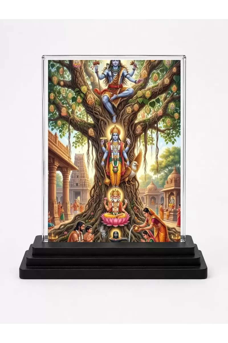 Shiva Acrylic Car Dashboard Showpiece | Double-Sided Shiva Photo Stand | 3 X 4 Inch Photo | Transparent Acrylic Frame With Black Base | Car Dashboard, Office & Table Decor (F72122)
