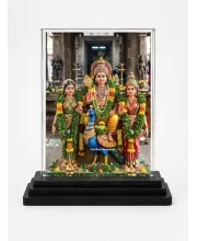 Kandhara Alamgesan Acrylic Car Dashboard Showpiece | Double-Sided Kandhara Alamgesan Photo Stand | 3 X 4 Inch Photo | Transparent Acrylic Frame With Black Base | Car Dashboard, Office & Table Decor (F72124)