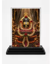 Shiva Acrylic Car Dashboard Showpiece | Double-Sided Shiva Photo Stand | 3 X 4 Inch Photo | Transparent Acrylic Frame With Black Base | Car Dashboard, Office & Table Decor (F72132)