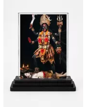 Kali Acrylic Car Dashboard Showpiece | Double-Sided Kali Photo Stand | 3 X 4 Inch Photo | Transparent Acrylic Frame With Black Base | Car Dashboard, Office & Table Decor (F72138)