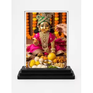Shree Krishna Acrylic Car Dashboard Showpiece | Double-Sided Shree Krishna Photo Stand | 3 X 4 Inch Photo | Transparent Acrylic Frame With Black Base | Car Dashboard, Office & Table Decor (F72140) Shree Krishna Acrylic Car Dashboard Showpiece | Double-Sided Shree Krishna Photo Stand | 3 X 4 Inch Photo | Transparent Acrylic Frame With Black Base | Car Dashboard, Office & Table Decor (F72140)