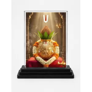 Shiva Acrylic Car Dashboard Showpiece | Double-Sided Shiva Photo Stand | 3 X 4 Inch Photo | Transparent Acrylic Frame With Black Base | Car Dashboard, Office & Table Decor (F72141)