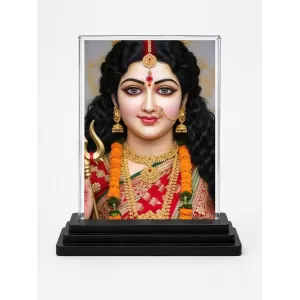 Goddess Durga Acrylic Car Dashboard Showpiece | Double-Sided Goddess Durga Photo Stand | 3 X 4 Inch Photo | Transparent Acrylic Frame With Black Base | Car Dashboard, Office & Table Decor (F72142) Goddess Durga Acrylic Car Dashboard Showpiece | Double-Sided Goddess Durga Photo Stand | 3 X 4 Inch Photo | Transparent Acrylic Frame With Black Base | Car Dashboard, Office & Table Decor (F72142)