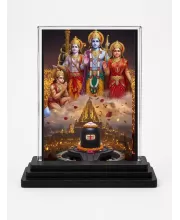 Ram Darbar Acrylic Car Dashboard Showpiece | Double-Sided Ram Darbar Photo Stand | 3 X 4 Inch Photo | Transparent Acrylic Frame With Black Base | Car Dashboard, Office & Table Decor (F72144)