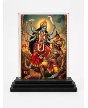 Kali Acrylic Car Dashboard Showpiece | Double-Sided Kali Photo Stand | 3 X 4 Inch Photo | Transparent Acrylic Frame With Black Base | Car Dashboard, Office & Table Decor (F72146)