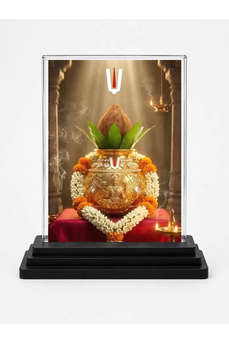 Shiva Acrylic Car Dashboard Showpiece | Double-Sided Shiva Photo Stand | 3 X 4 Inch Photo | Transparent Acrylic Frame With Black Base | Car Dashboard, Office & Table Decor (F72147)