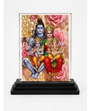 Shiva Acrylic Car Dashboard Showpiece | Double-Sided Shiva Photo Stand | 3 X 4 Inch Photo | Transparent Acrylic Frame With Black Base | Car Dashboard, Office & Table Decor (F72148)